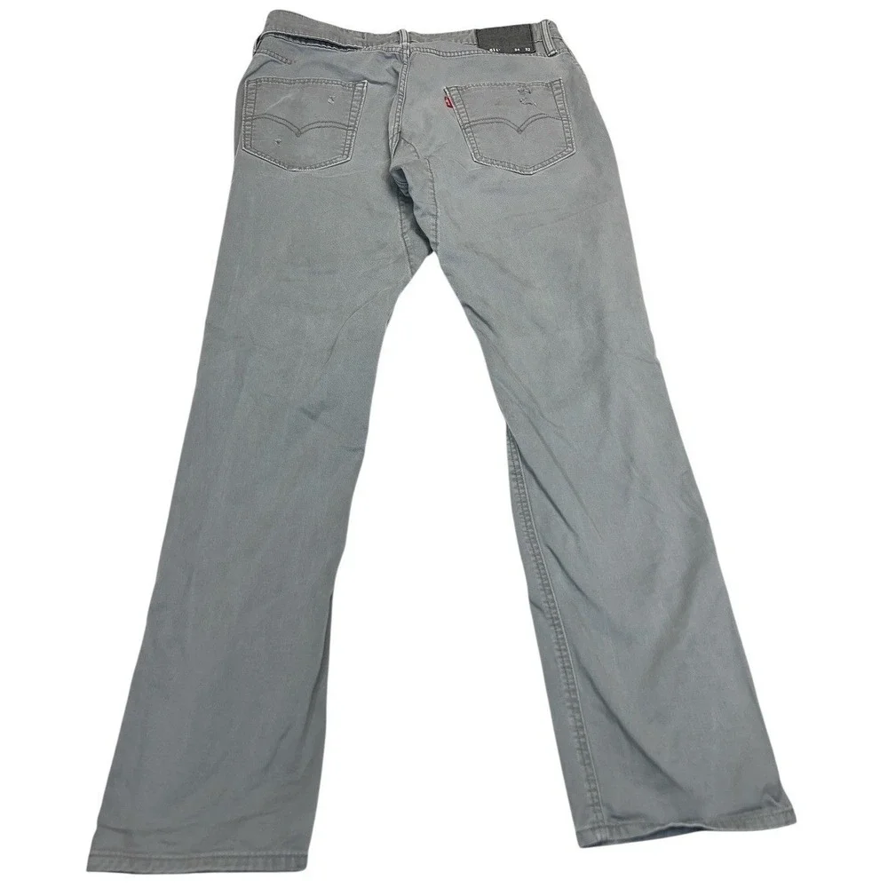 Levi's 511 Slim Fit Jeans Mens 34x32 Gray Stretch Distressed‎ Denim